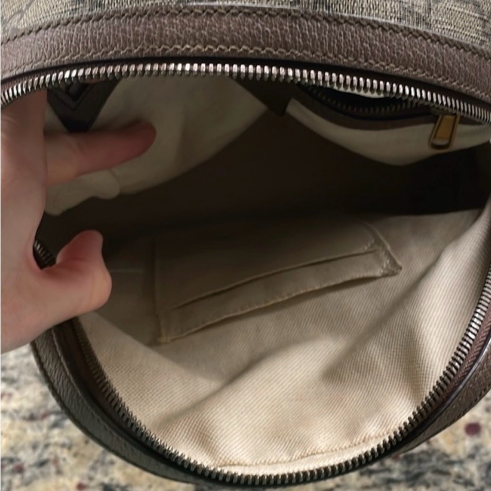 Gucci Monogram Backpack with Gold and Red Accents - Picture 7 of 10
